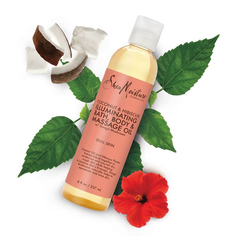 SheaMoisture Coconut and Hibiscus Bath Body and Massage Oil - 8 fl oz
