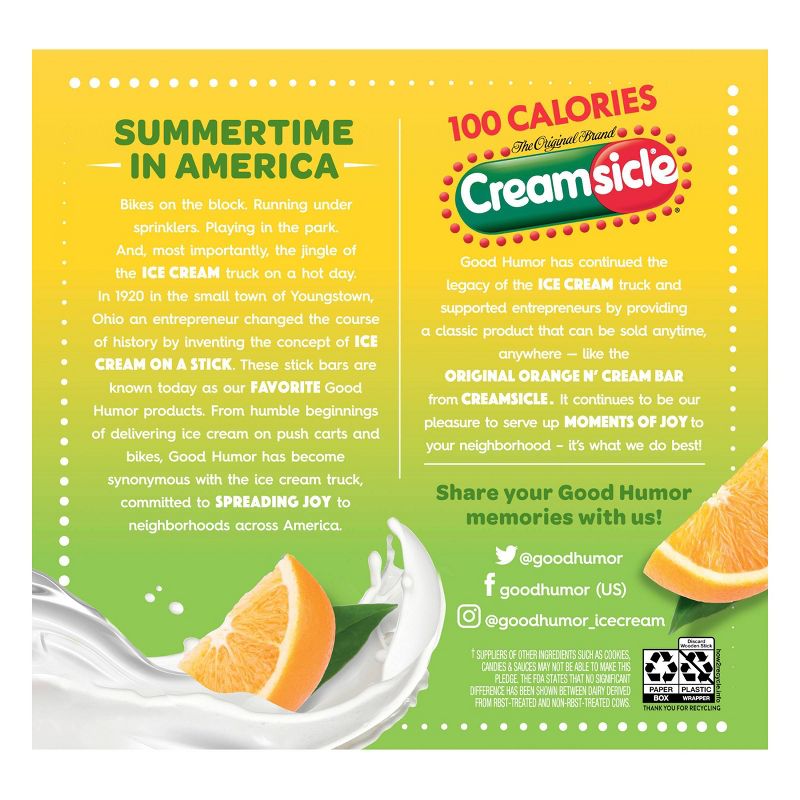 Good Humor 100 Calories Frozen Creamsicle Bar - 6ct