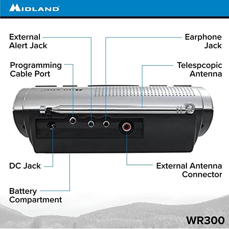 WR300 Deluxe NOAA Emergency Weather Alert Radio SAME Localized Programming 60+ Emergency Alerts amp Alarm Clock w AMFM Radio