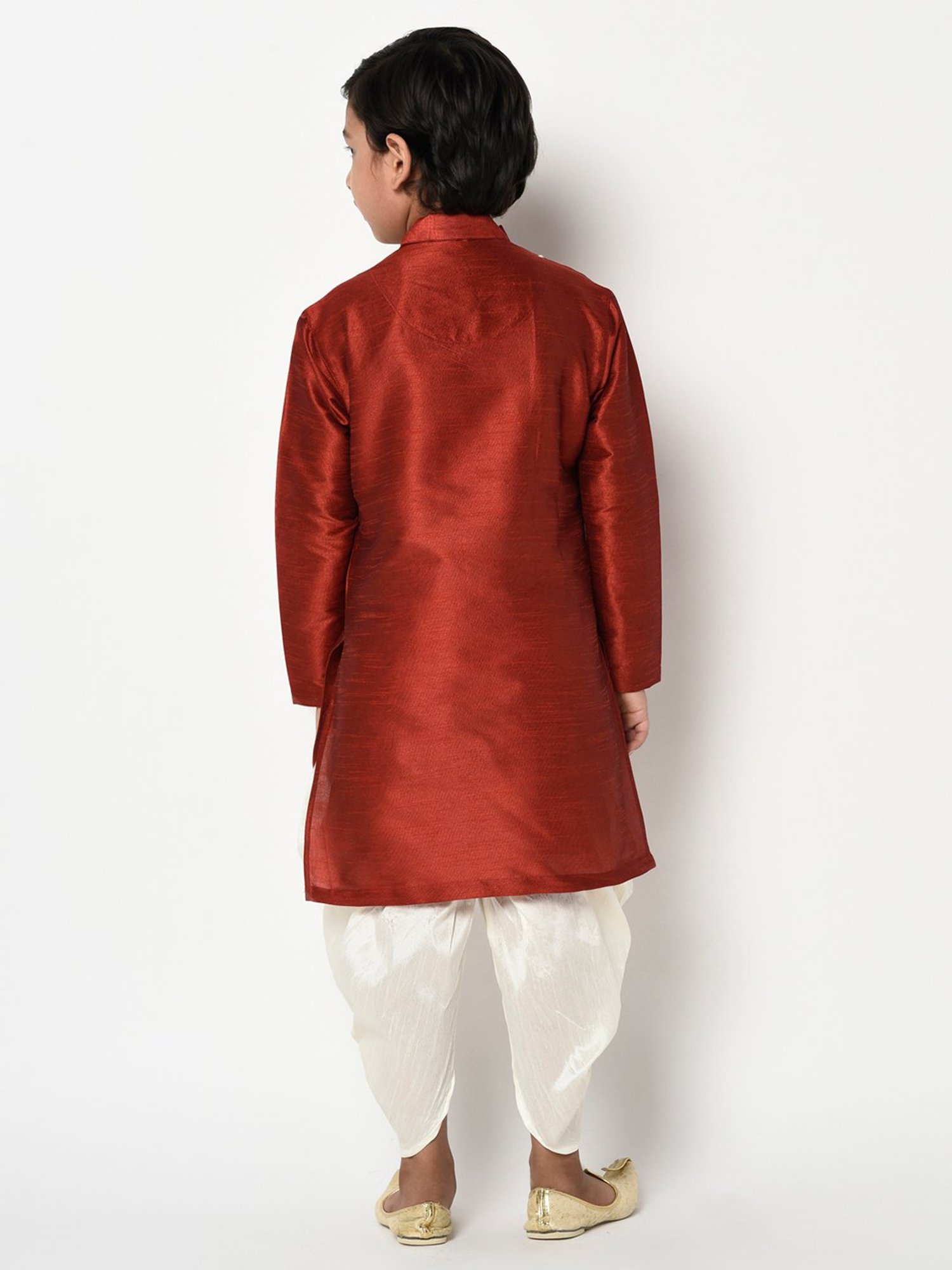 Deyann Kids Red & White Solid Full Sleeves Kurta with Patiala