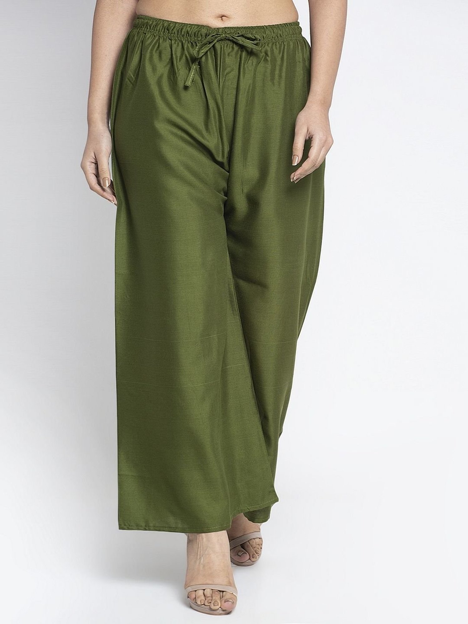 Gracit Maroon & Green Printed Palazzos - Pack Of 2