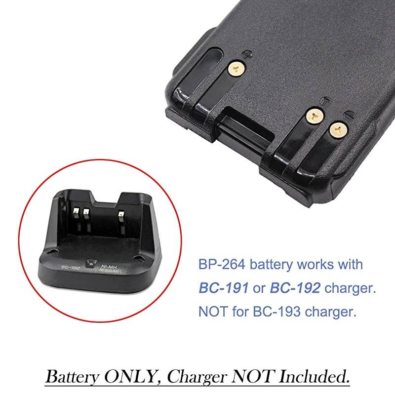 NiMH 1500mAh Battery Compatible for ICOM ICT70A ICF4001 ICF4003 ICF3001 ICV80 ICU80 ICF3101D ICF3103D ICF4101D ICF4103D BP265 BP265 with Belt Clip