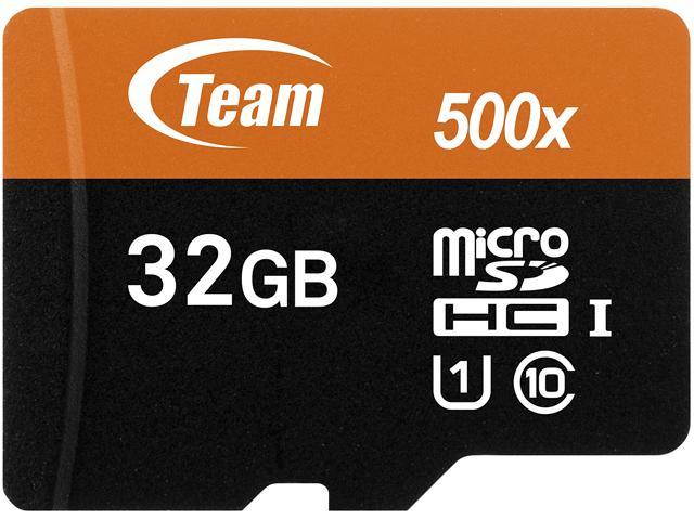Team 32GB microSDHC UHS-I/U1 80MB/s CL10 Memory Card with Adapter