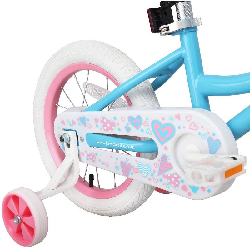 Joystar Angel 12 Inch Kids Toddler Training Balance Bike Bicycle with Training Wheels, Rubber Air Free Tires, and Coaster Brake, Ages 2 to 4, Blue