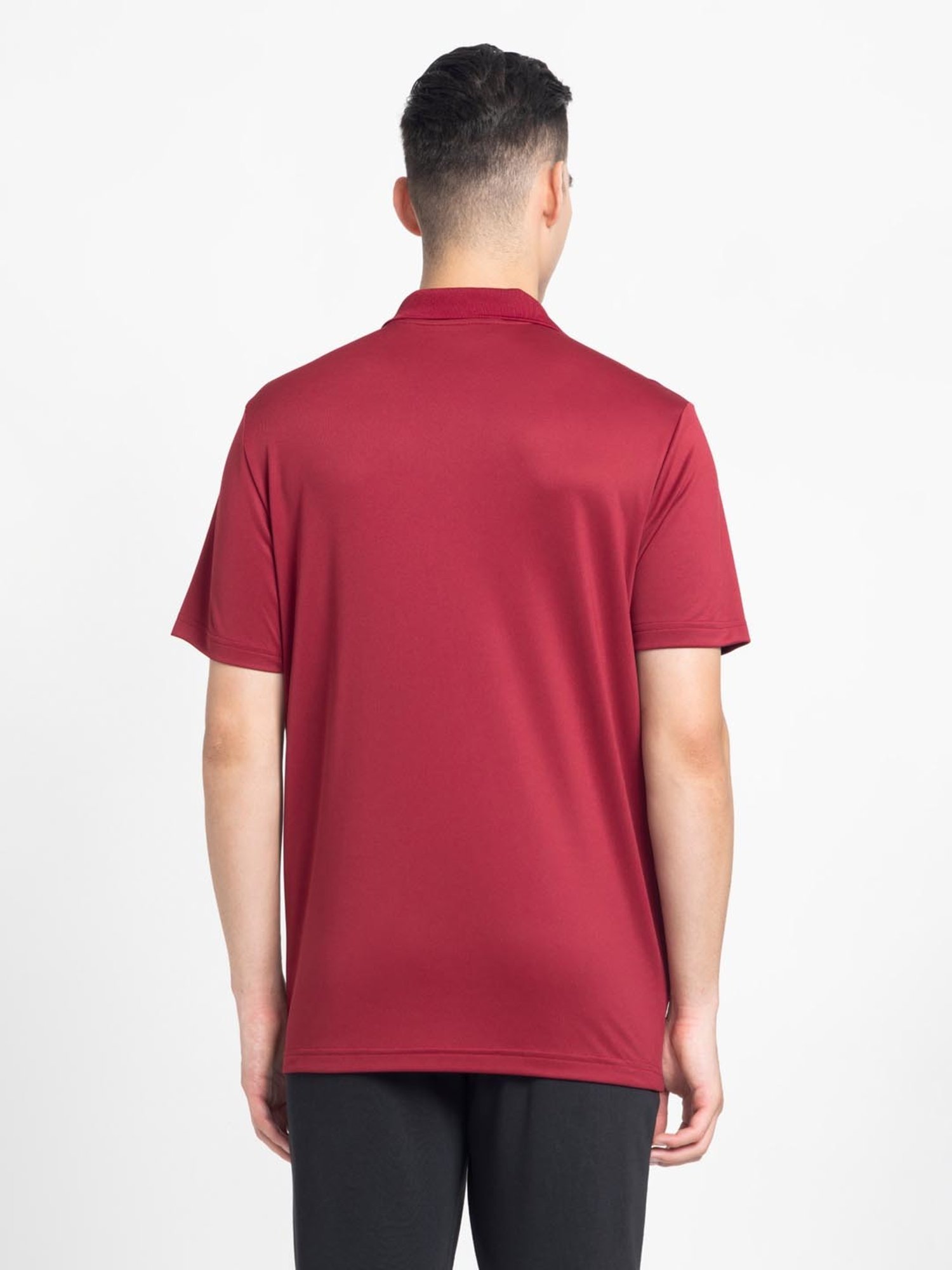 Adidas Red Regular Fit Printed Sports Polo