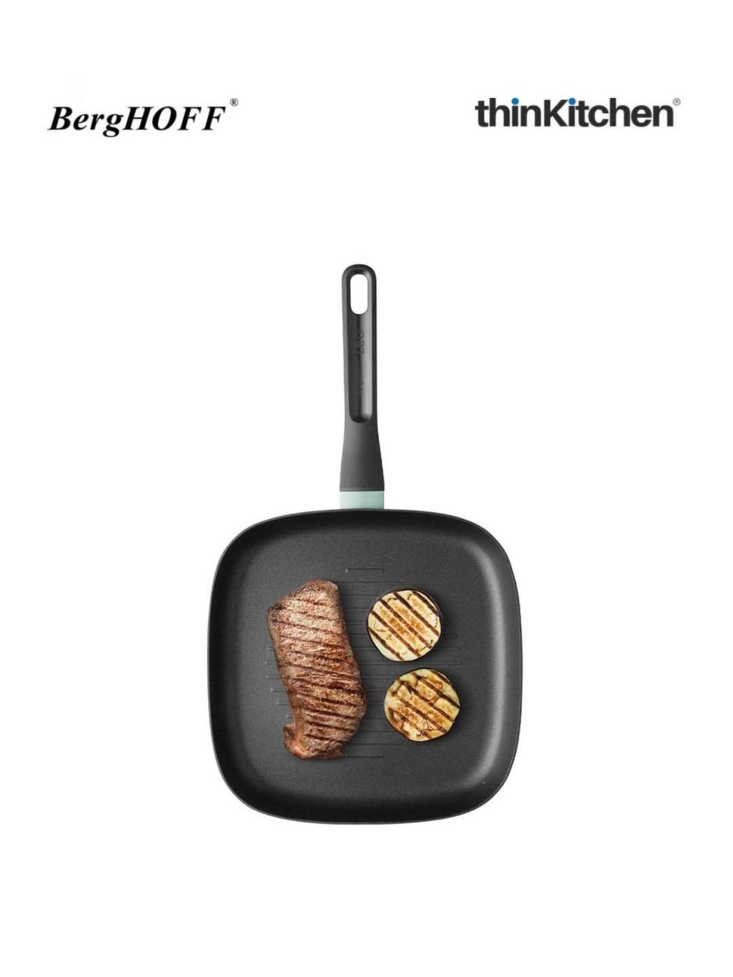 BergHOFF Green Aluminium Pot And Pans Grillpan Sage