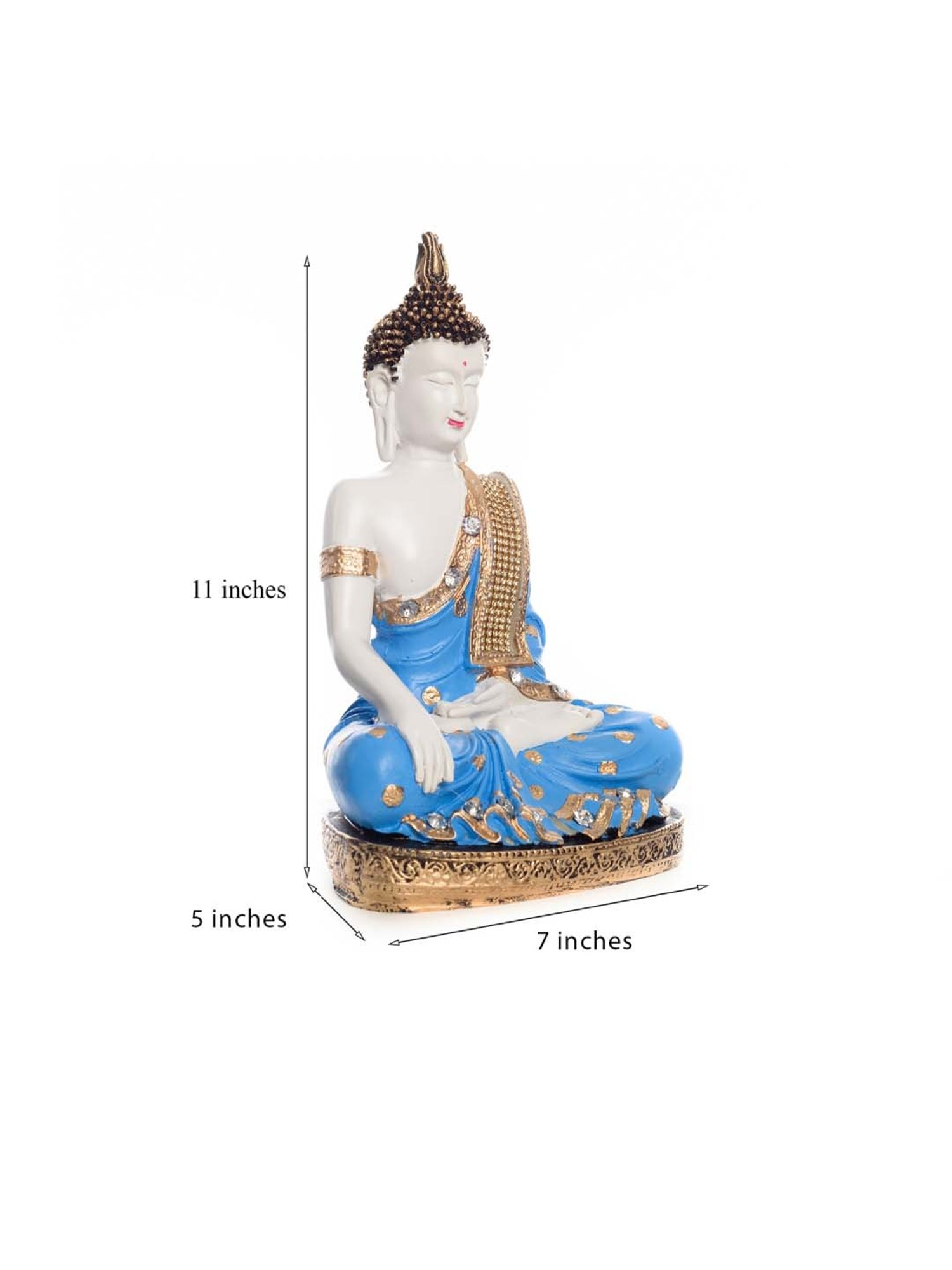 eCraftIndia Polyresin Meditating Lord Buddha - Blue