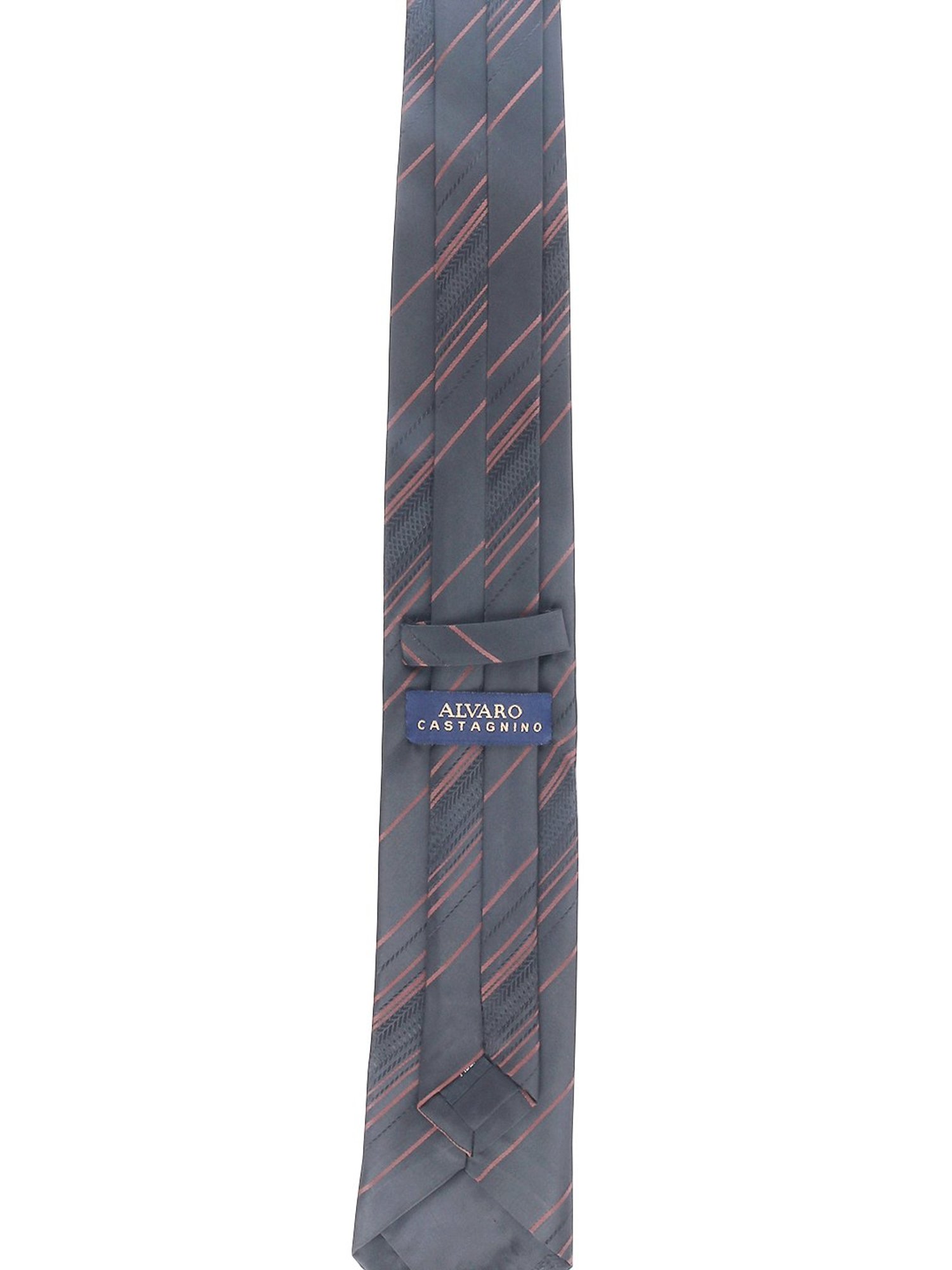 Alvaro Castagnino Striped Black & Brown Necktie