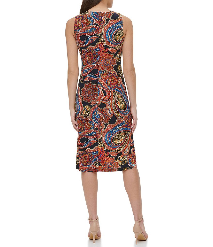 Eliza J Mock Halter High Neck Tiered Midi Dress