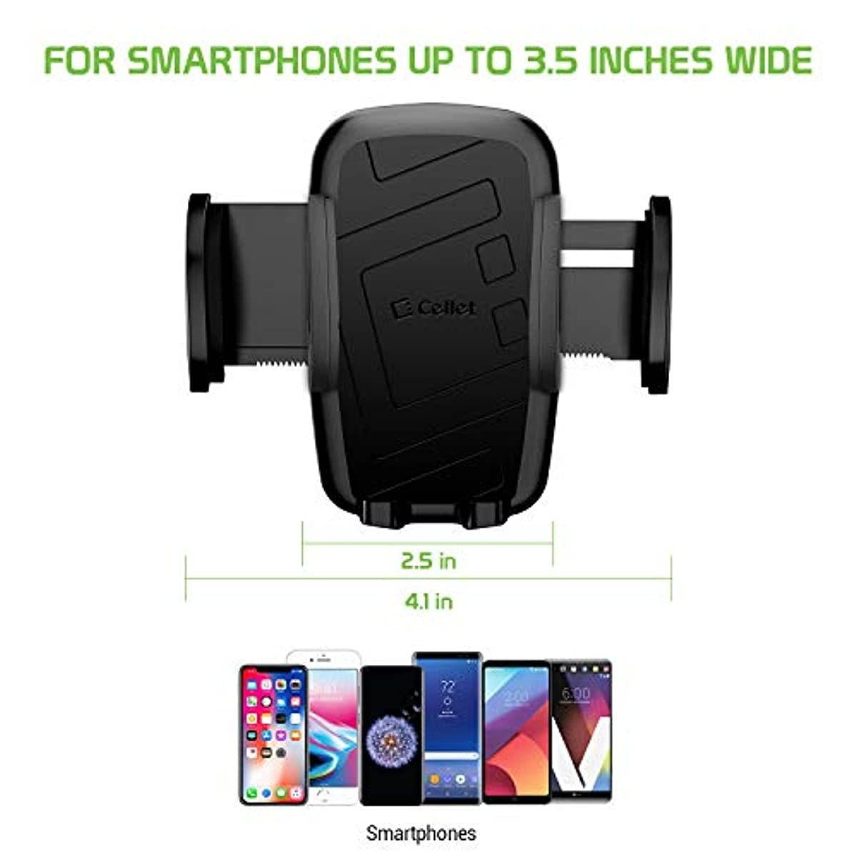 Cellet Car Phone Mount Extendable Windshield and Dashboard Holder Compatible for iPhone 11 Pro, 11, Xr XS MAX Galaxy Note 10 10+ 10 Plus 5G