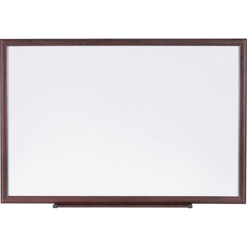 Lorell Dry-Erase Board Wood Frame 6'x4' Brown/White 84169