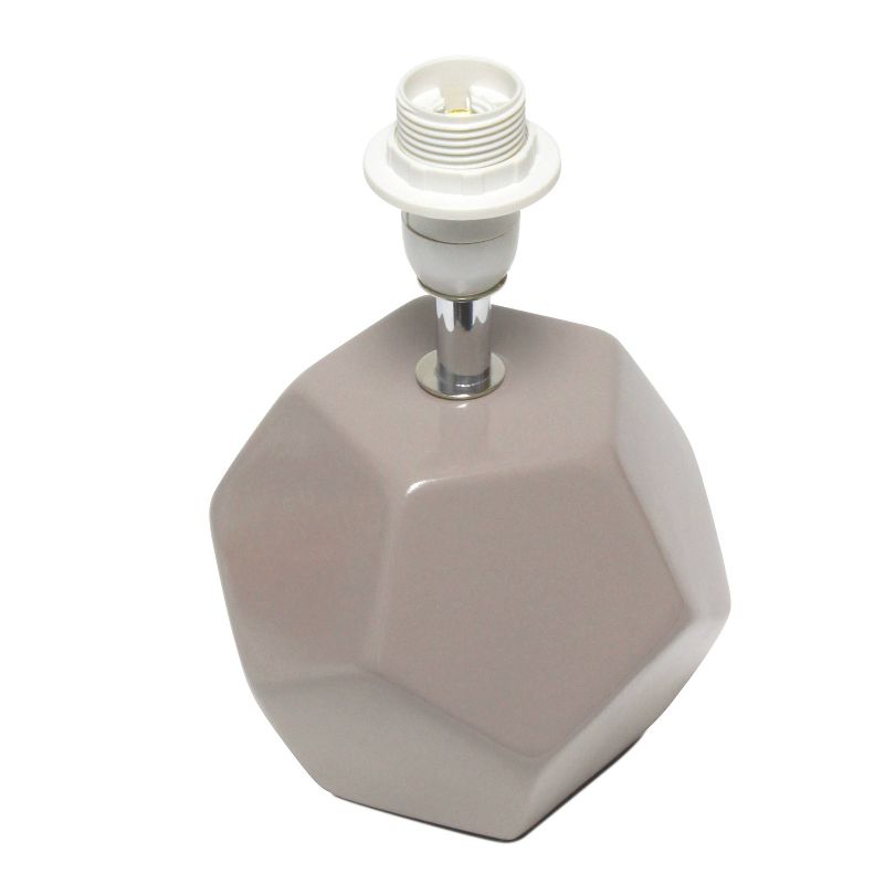 Round Prism Mini Table Lamp with Matching Fabric Shade Gray - Simple Designs