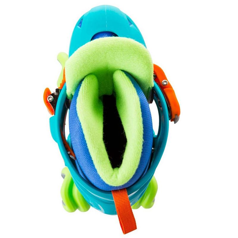 HearthSong - One2Go Adjustable Roller Skates Featuring Easy-Rolling Shark Wheels Jr. with Hard Shell Ankle Support, Adjustable for Kids' Shoe Sizes 1-4