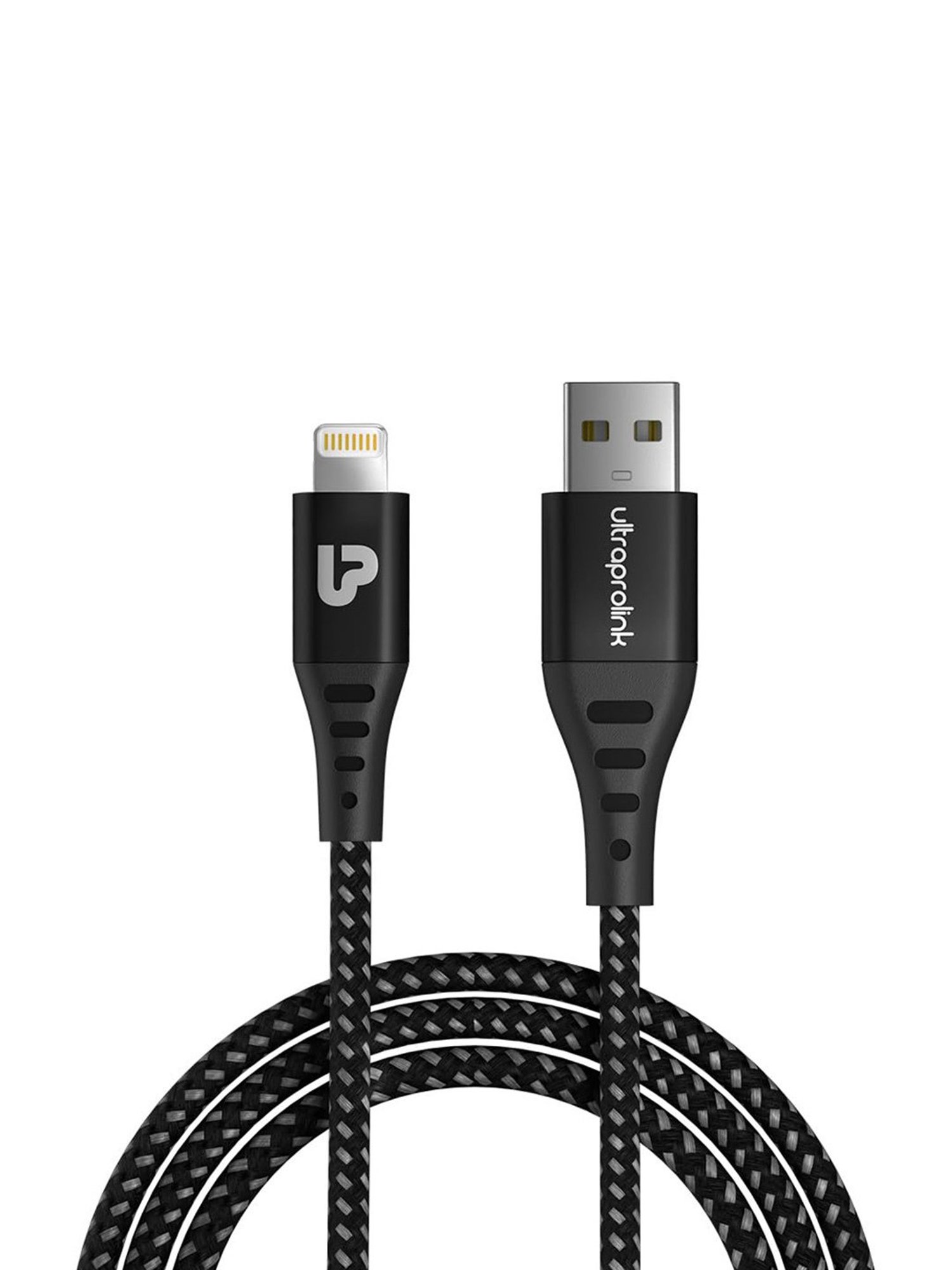 UltraProlink UL1068BLK-0200, 3A-15W USB-A to iPhone, iPad & Airpods Fast Charging Cable (Black)