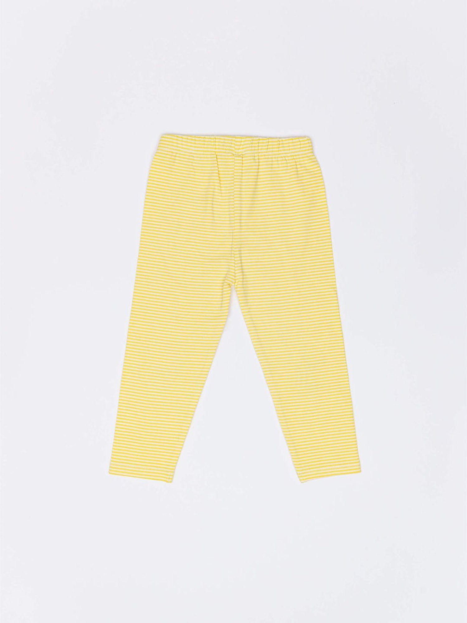 H by Hamleys Infants Girls Yellow & Blue Printed Leggings (Pack Of 2)