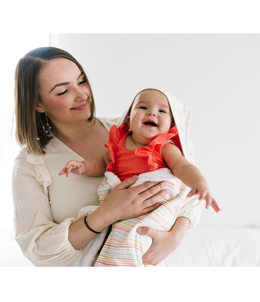 Copper Pearl Baby Girls Raine Stripe Hooded Towel