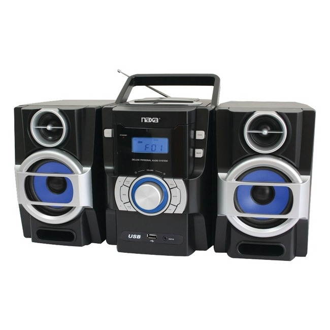 Naxa NPB429 Portable CD/MP3 Player with PLL FM Radio, Detachable Speakers & Remote