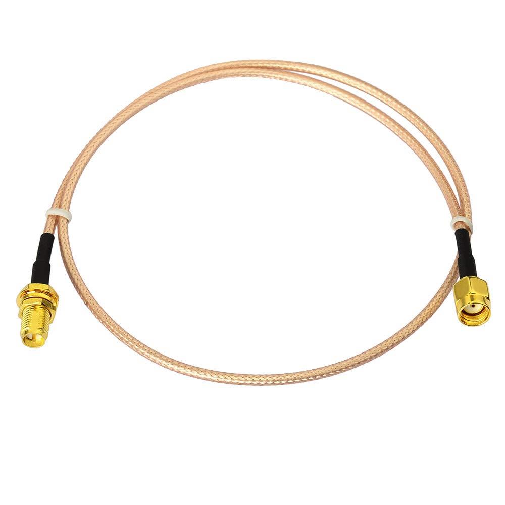 wlaniot Low Loss RP-SMA Straight Male to RP-SMA Female Bulkhead RG316 Wire with Connecting Extension Coaxial Cable(50 ohm) Adapter Jumper 1.6ft(50cm)