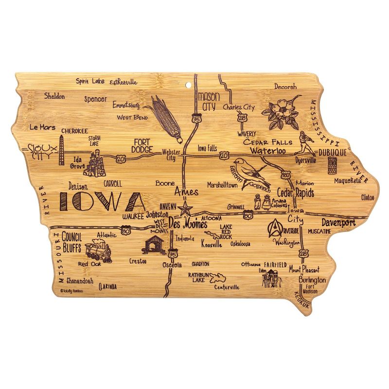 Totally Bamboo Destination Iowa Serving and Cutting Board
