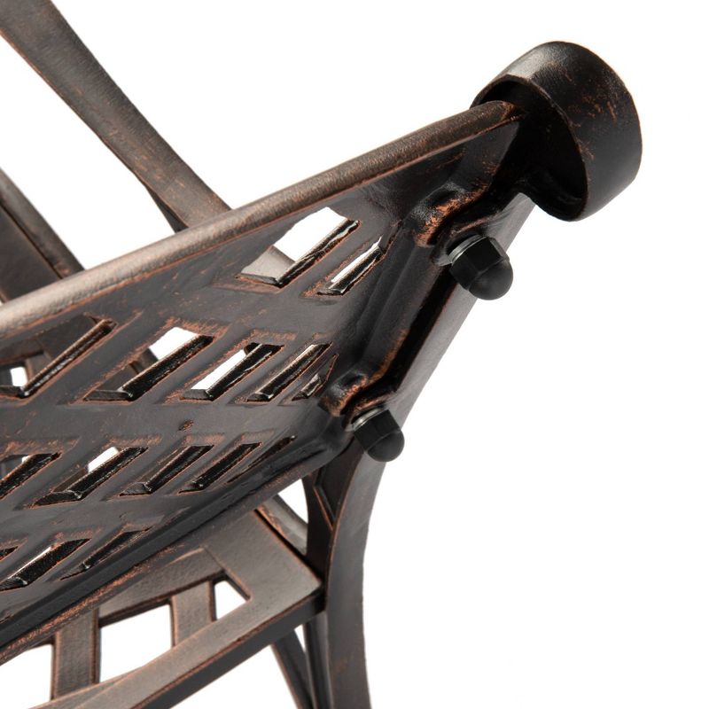 Antique Bronze Cast Aluminum Patio Bench - Fire Sense