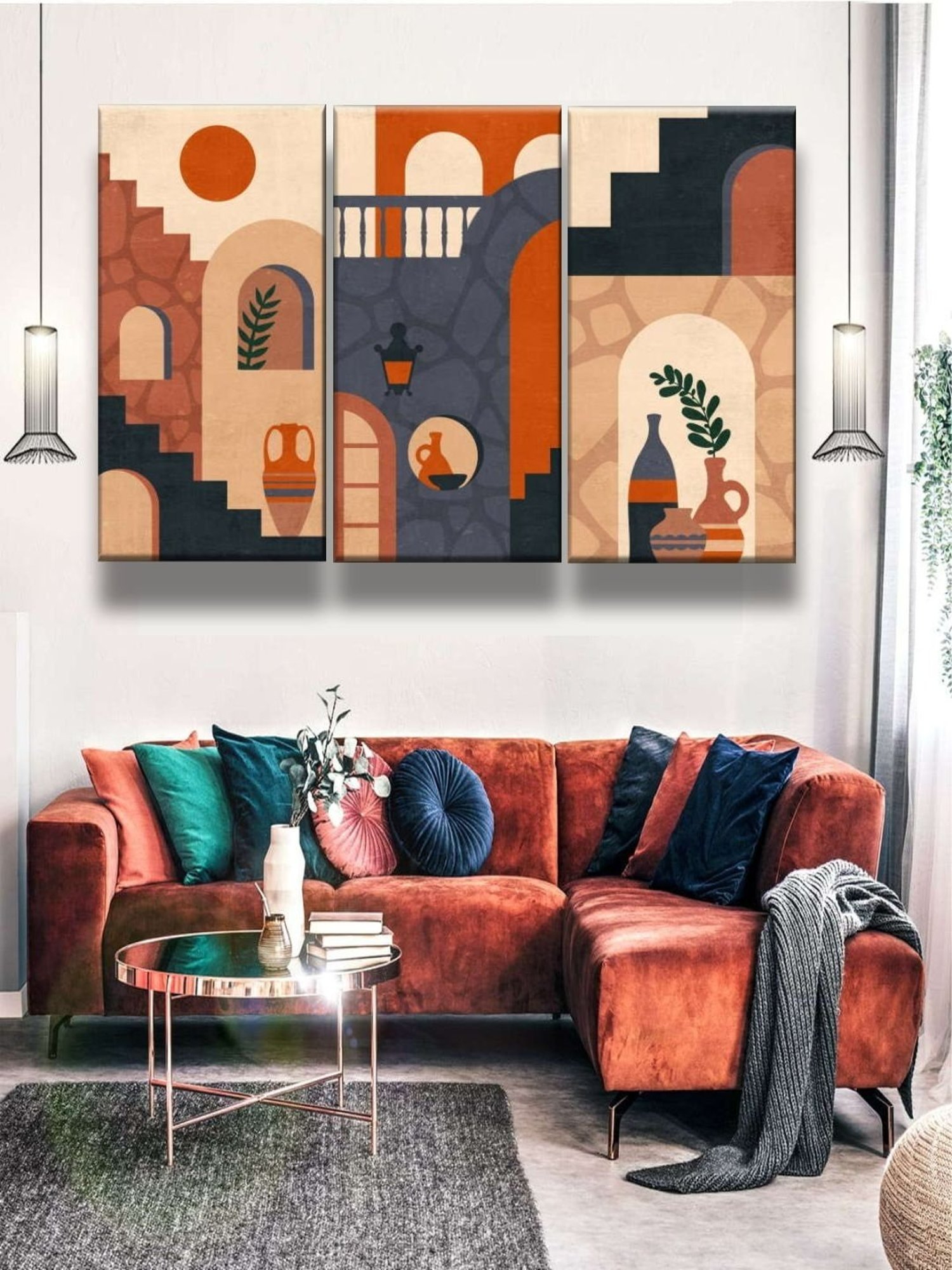 The Art House Abstract Multicolor Canvas Painting