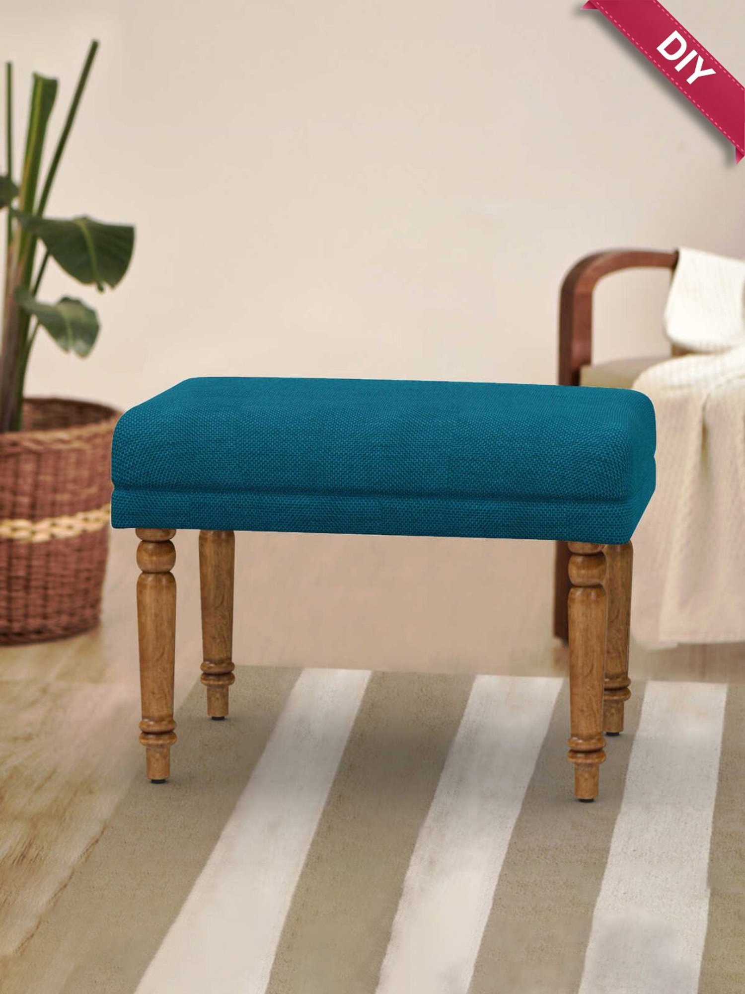 Picardy Vanity Stool Fabric/Antique Pearl - Acme Furniture