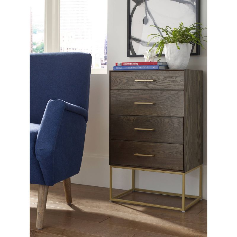 Franklin 4 Drawer Dresser Walnut - Finch