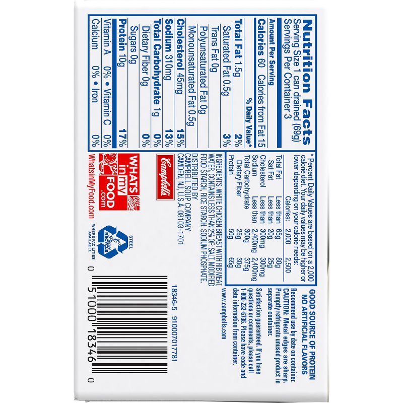 Swanson Premium White Chunk Chicken Breast in Water - 9oz/3ct