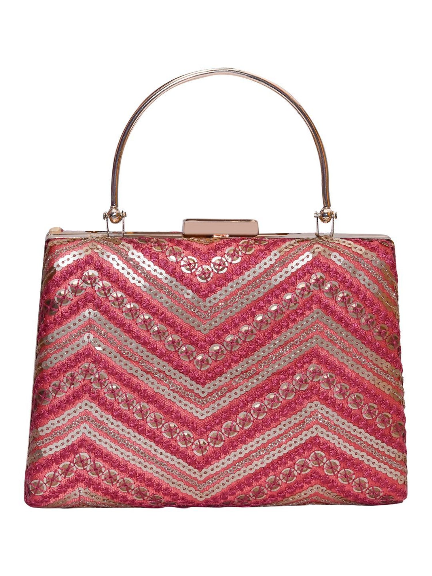 Horra Dark Pink Embellished Clutch