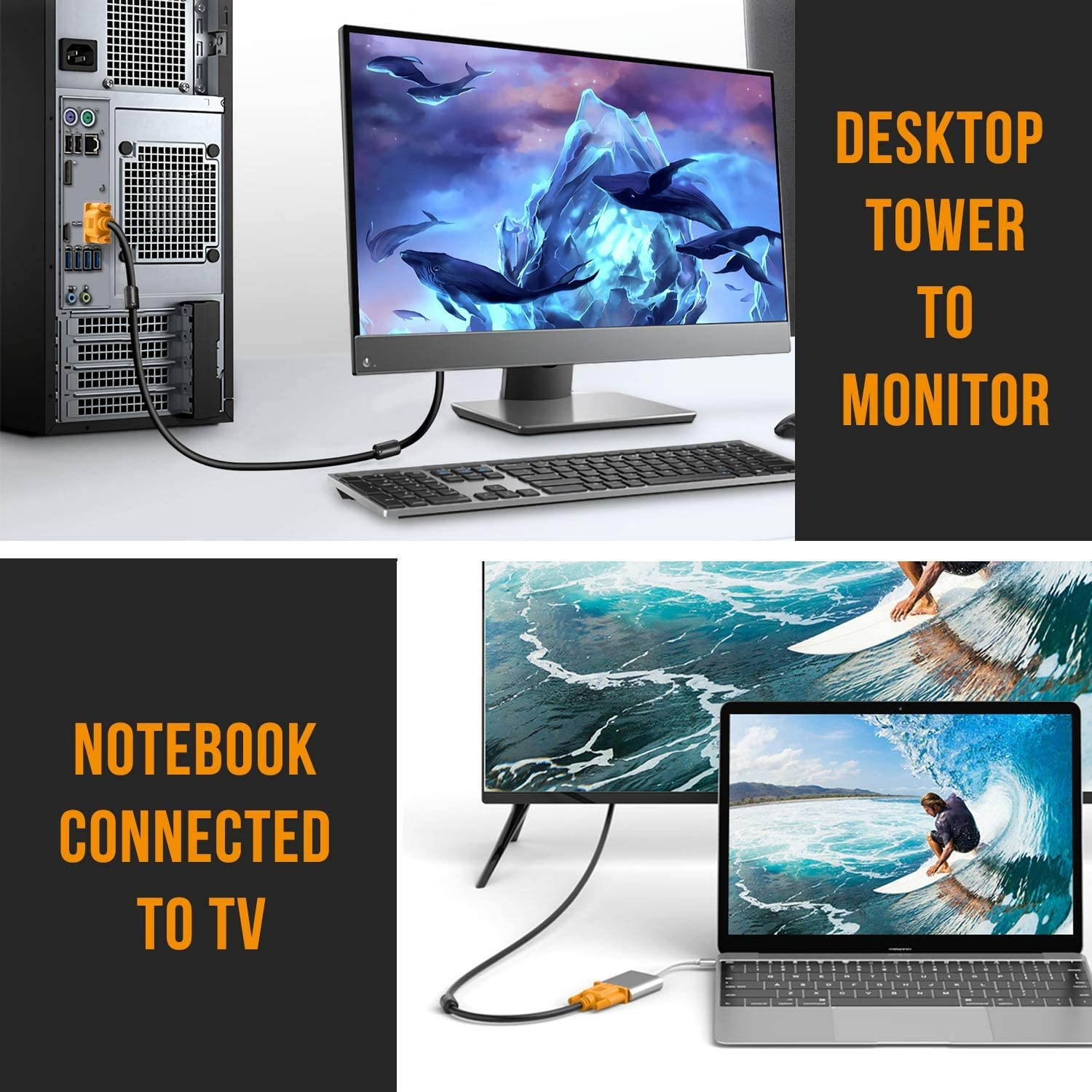 Sacaoch VGA to VGA Computer Monitor Cable Male to Male VGA Cable (3 Feet)