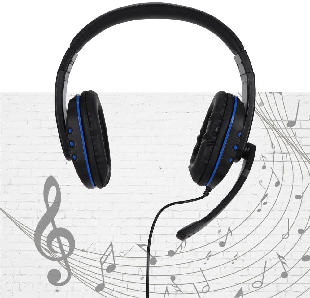 PUSOKEI Wired Gaming Headphone with Large-Diameter Speakers, Universal Double-Sided Headset with 3.5mm Straight Plug, Ergonomic Design, Double-Sided Headset