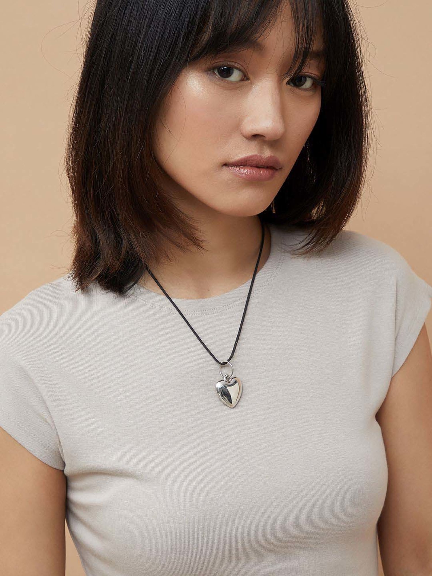 Ginger by Lifestyle Beige Cotton Plain Top