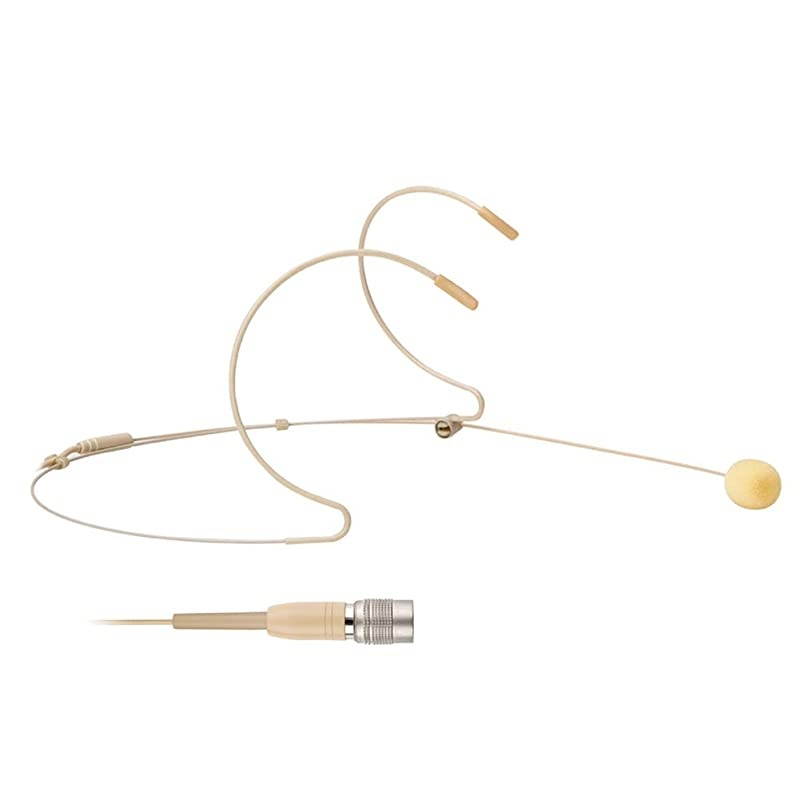 Microphone Headset Discreet Headworn Earset Over Ear Mic for Audio-Technica Wireless System Bodypack Transmitter, Ideal for Lectures, Live Performance, Theater, Podcasts &ndash; Beige