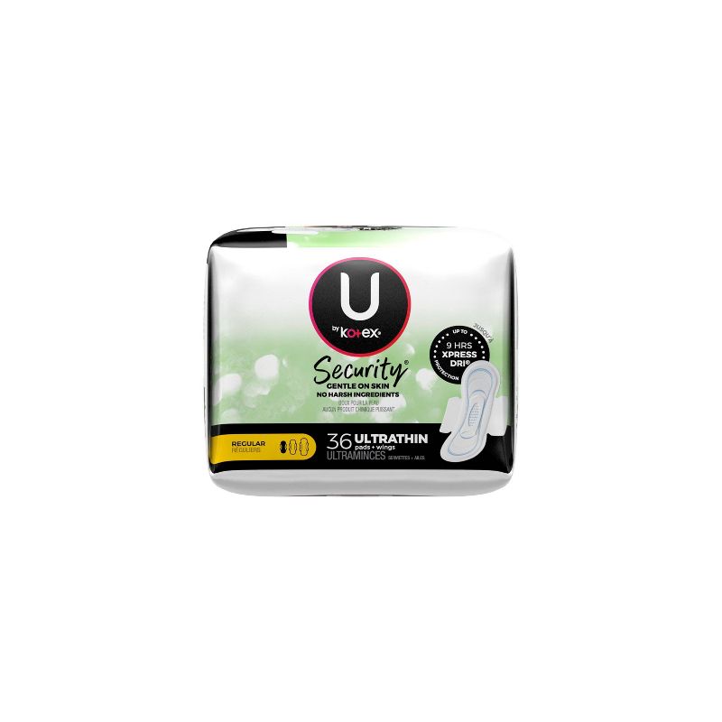 U by Kotex Security Ultra-Thin Regular Maxi Pads - 36ct