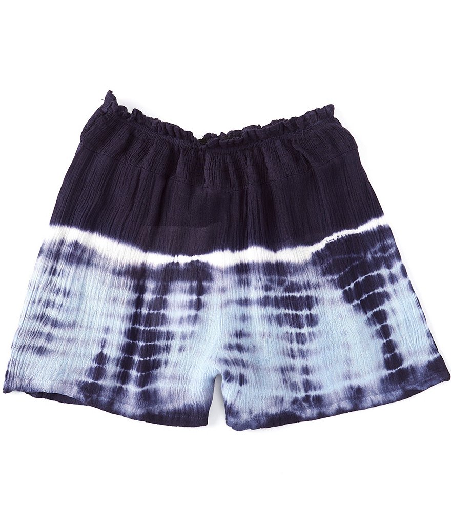 Angie Big Girls 7-14 Tie-Dye Paperbag-Waist Shorts