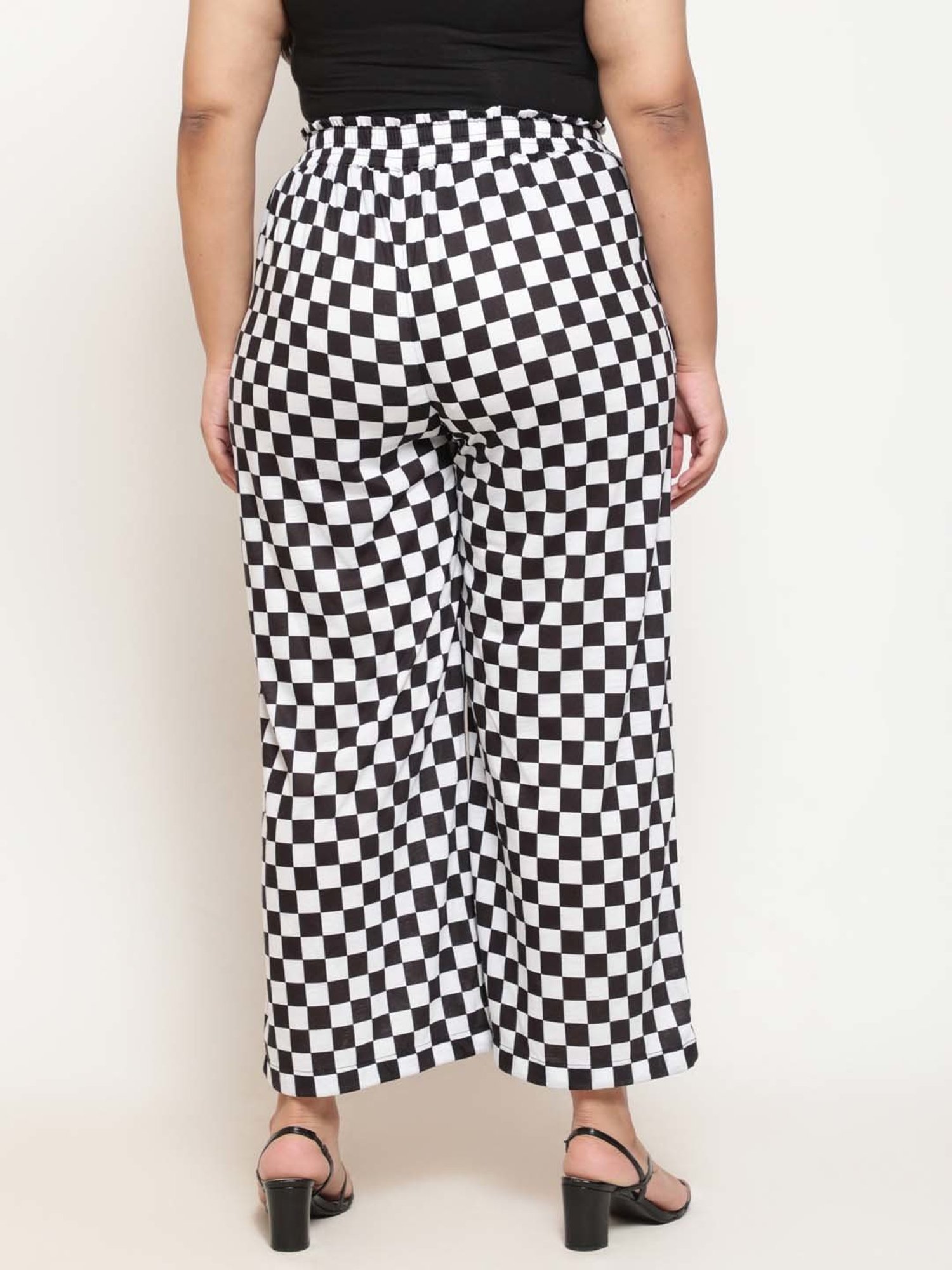 Amydus Black Check Regular Fit Pants