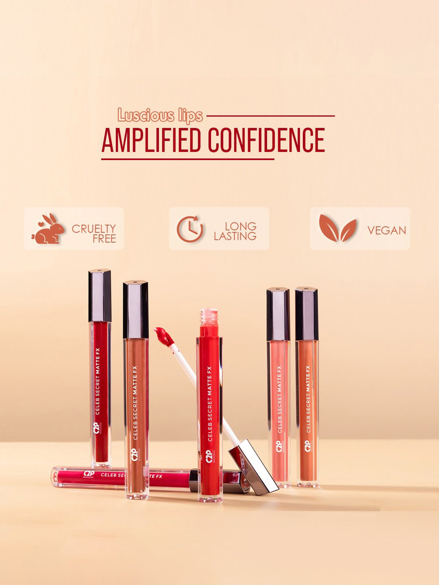 C2P PROFESSIONAL MAKEUP Celeb Secret Matte FX Liquid Lipstick Zoe 10 - 2 ml