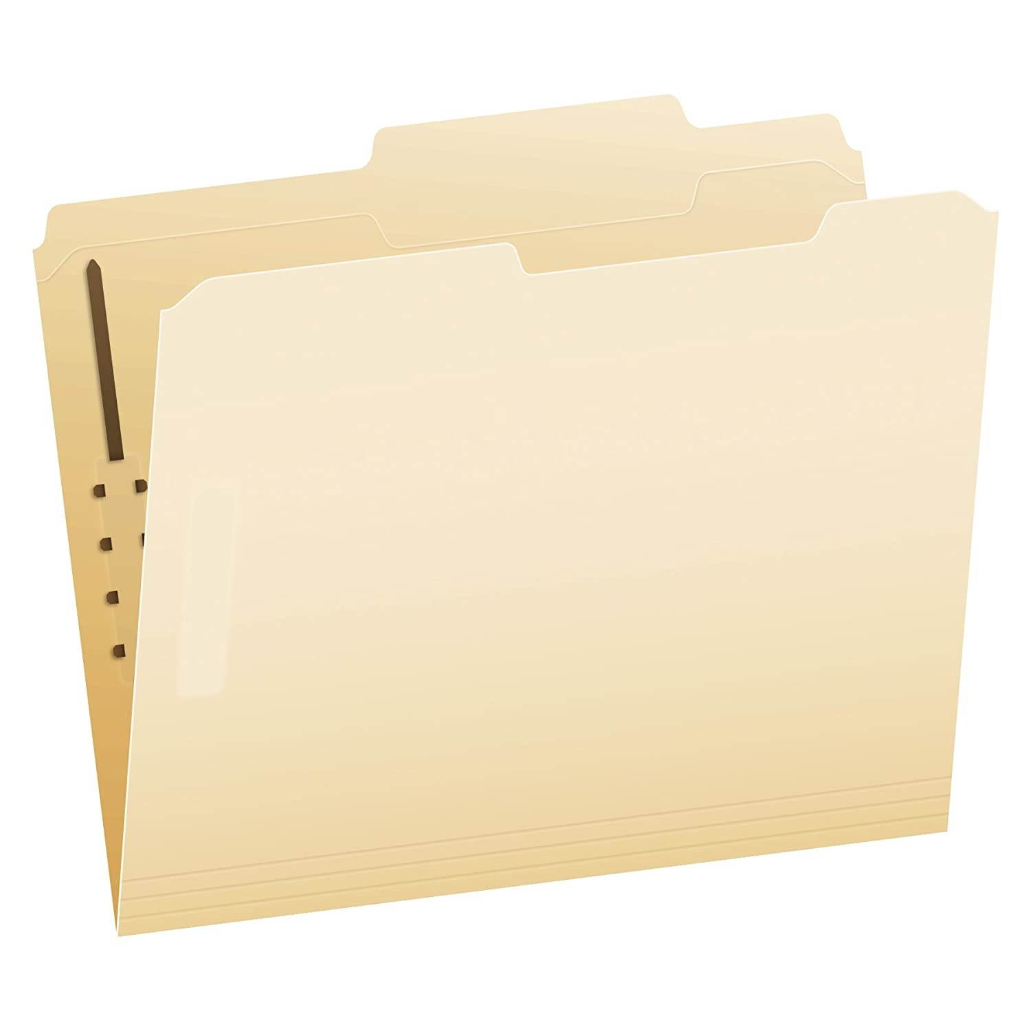 Pendaflex Manila Fastener Folders, Guide Height, Letter Size, 1 Fastener, 2/5 Cut ROC, 50/BX (24576)