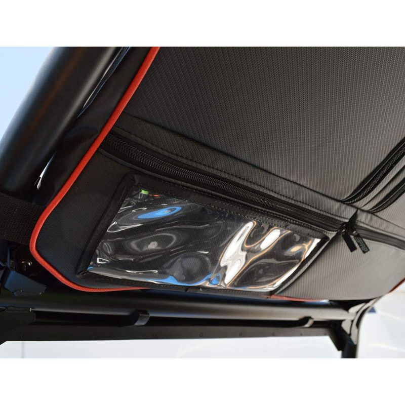 PRP Seats E47-214 Durable Overhead Storage Bag for Polaris RZR with 5 Compartments, Clear View Pocket, and Rubberized Zippers, Black