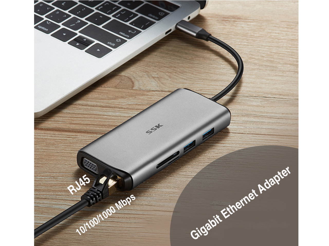 SSK 11 in 1 USB C Hub,Multiport USB Dock,USB C to Ethernet Adapter with 2 USB 3.0, 4K HDMI,VGA,2 USB 2.0 for mouse/keyboard,PD 3.0,TF SD Card Reader and Audio Mic for MacBook/Pro/Air/iMac/iPad Pro/XPS