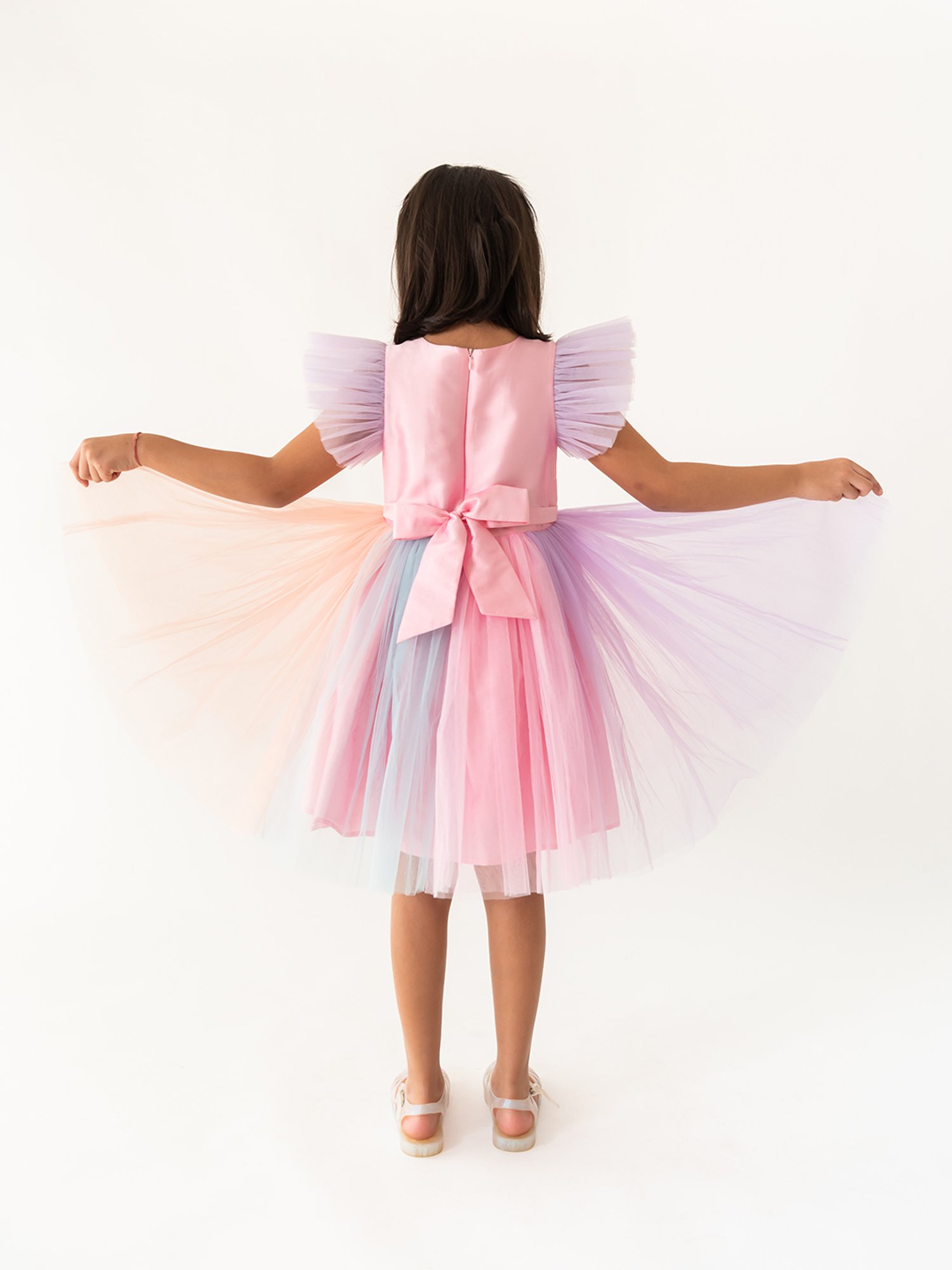 A Little Fable Kids Multicolor Embellished Dress