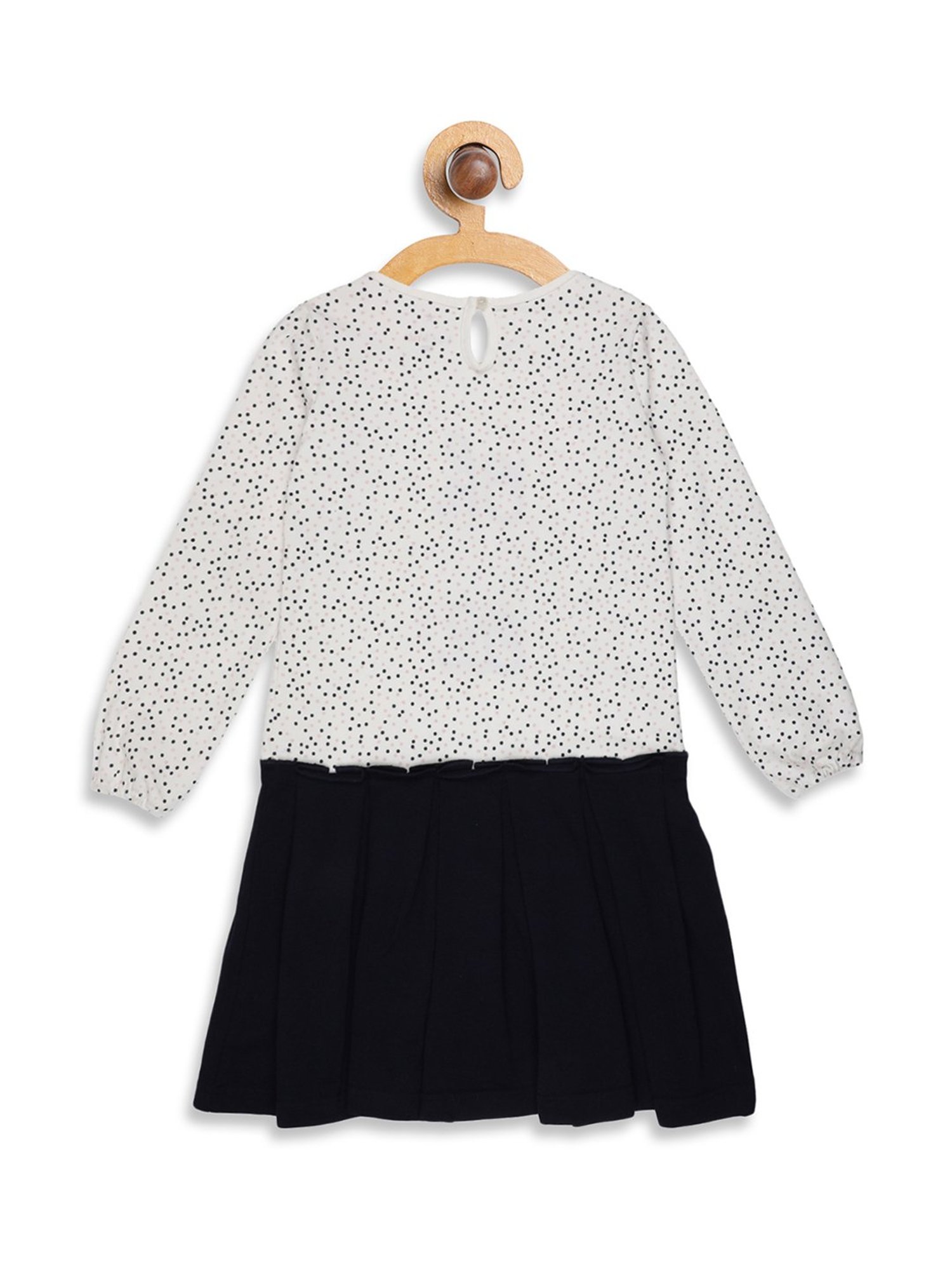 Elle Kids Off White & Navy Printed Dress