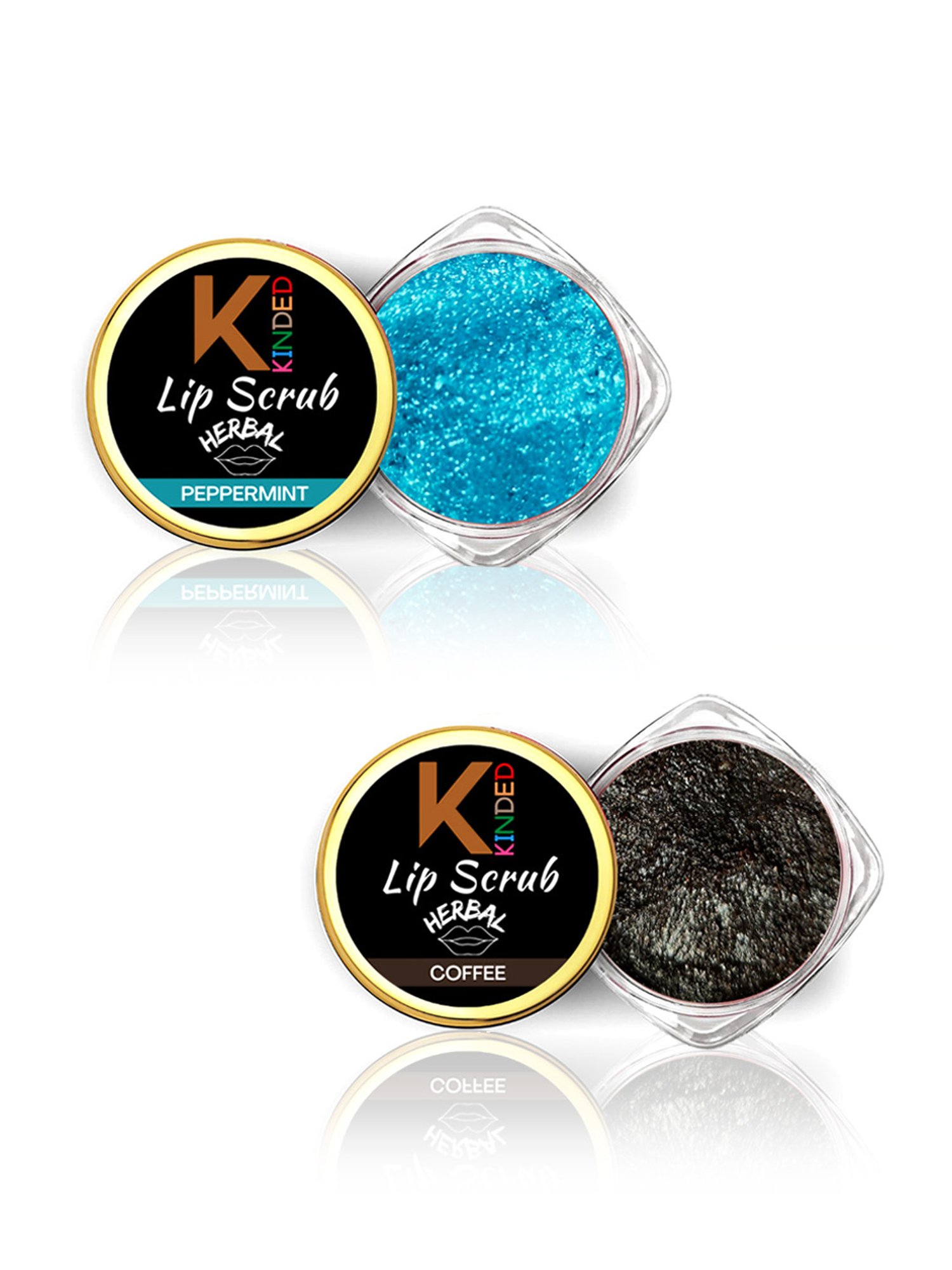 KINDED Herbal Peppermint & Coffee Lip Scrub Combo