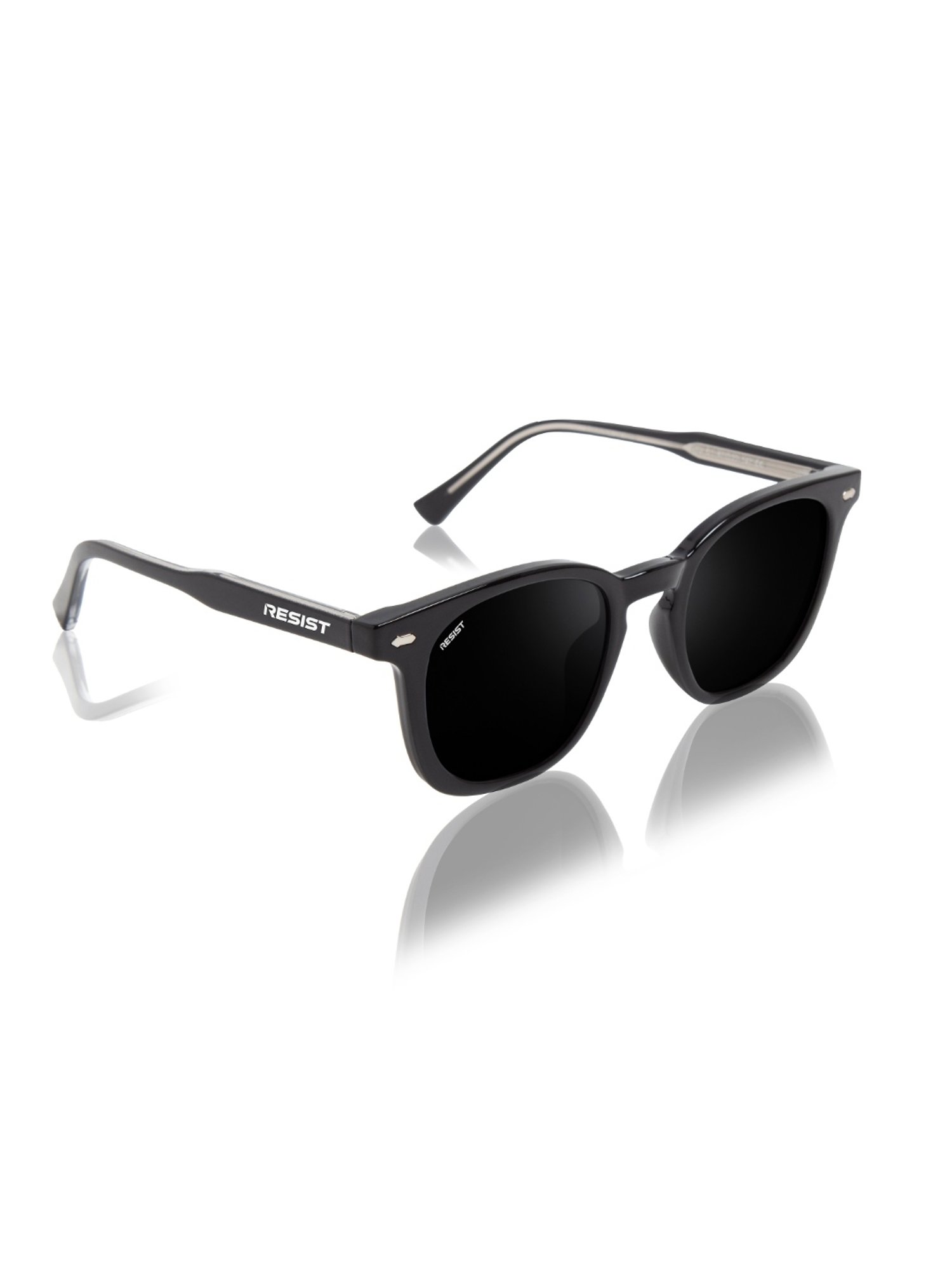 Resist Eyewear Black Wayfarer uv protected Unisex Sunglasses