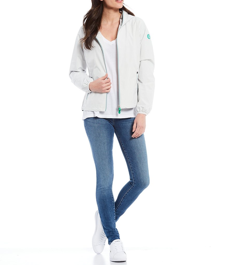 Save the Duck Stella Packable Long Sleeve Hooded Rain Jacket