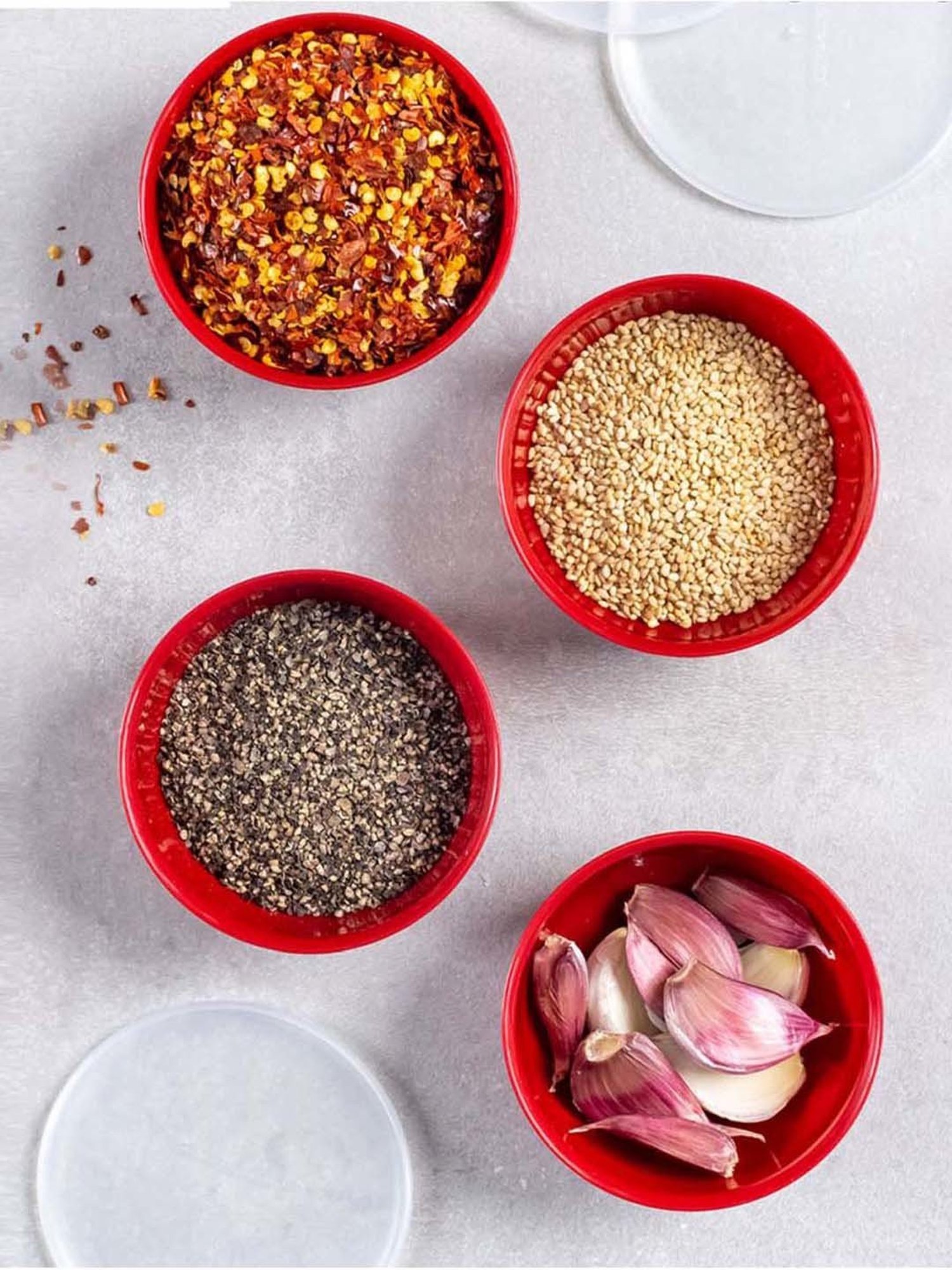 KitchenAid 4-Piece Red Medium Pinch Bowl Set With Lids