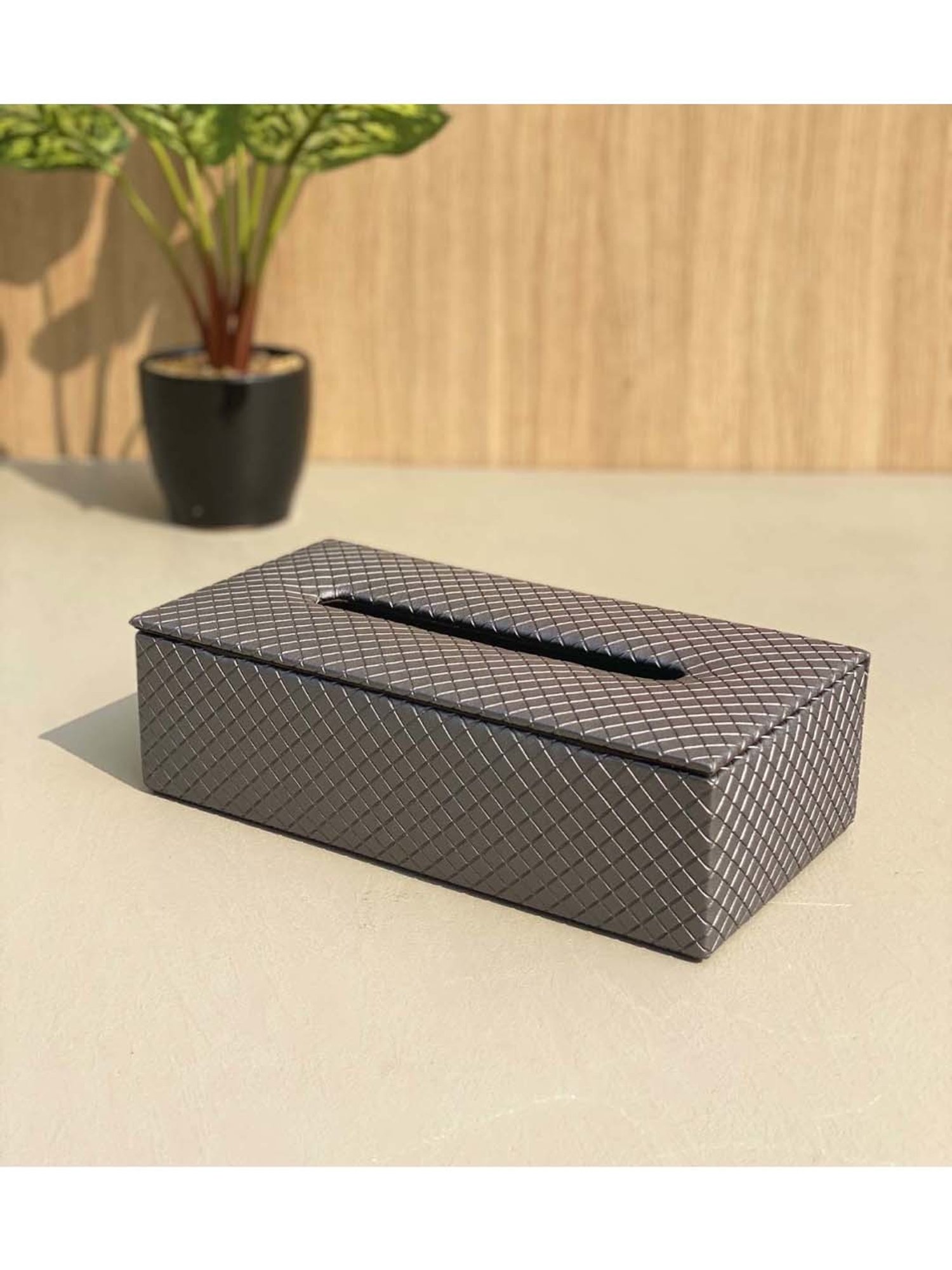 Mason Home Braided Grey Tissue Box