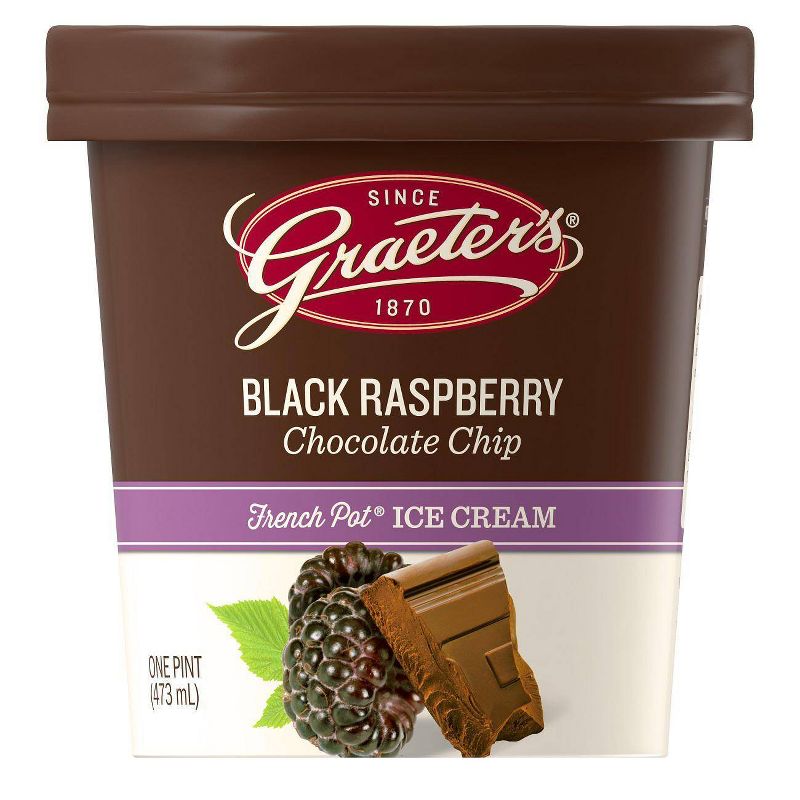 Graeter's Black Raspberry Chocolate Chip Ice Cream - 16oz