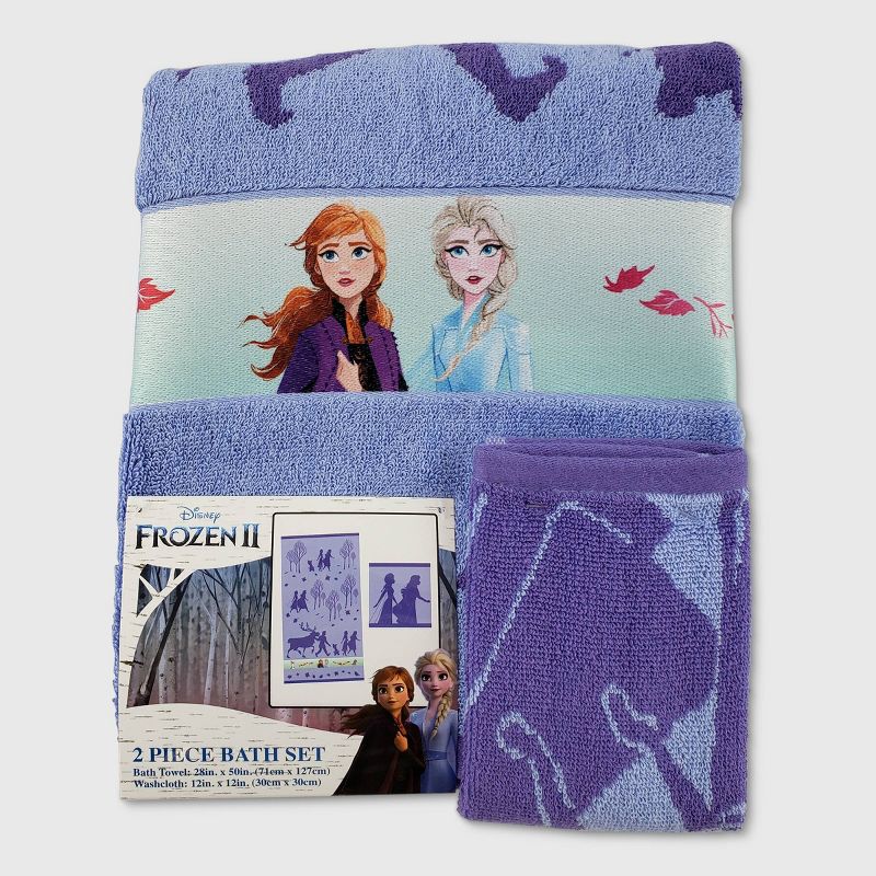 Disney Frozen Bath Towel Wash Cloth Set