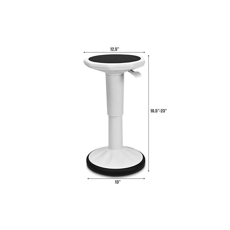 Wobble Chair Adjustable-Height 23 Inch Active Learning Stool Sitting Balance Chair for Office Stand Up Desk (White)